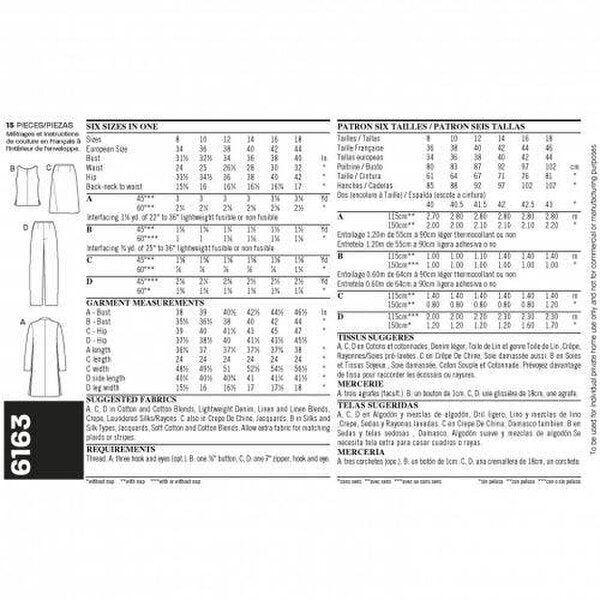 New Look Sewing Pattern 6163, Jackets, Trousers, Skirts, Suits, Tops for Women, 8-10-12-14-16-18 - Easy