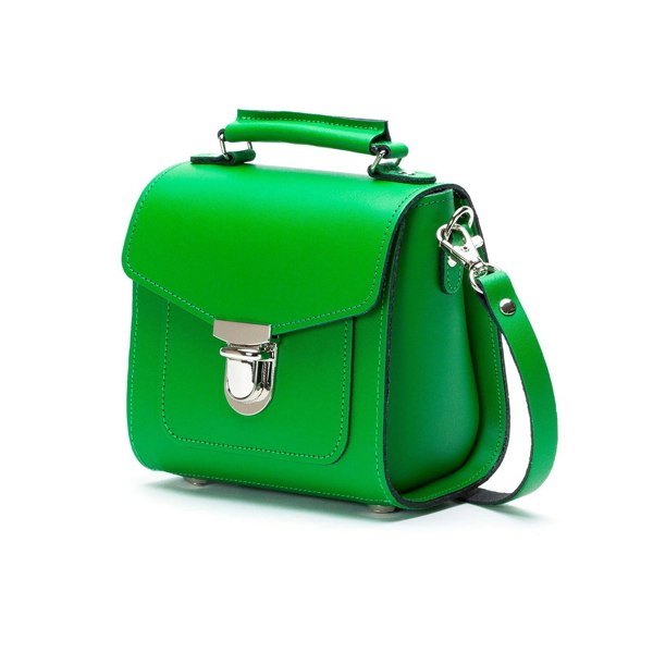 Zatchels Handmade Leather Sugarcube Handbag - Green