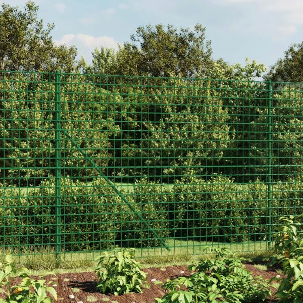 Berkfield Wire Mesh Fence with Spike Anchors Green 1.4x25 m