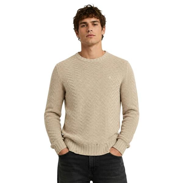 Replay Mens Relaxed Fit Jumper - Brown - 
