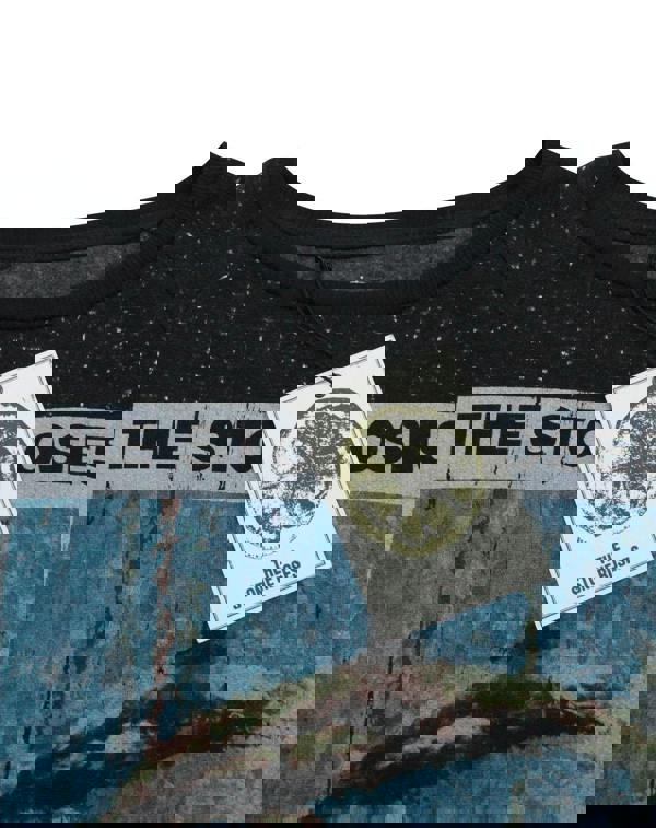 Amplified Clothing Womens Black Distressed Stone Roses Print Sweatshirt