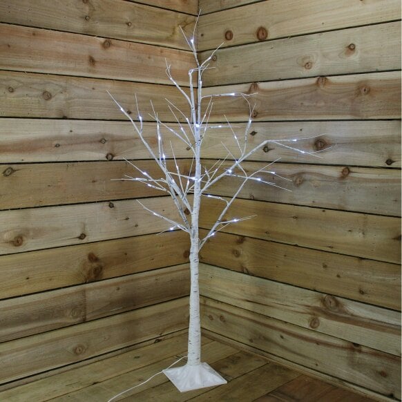 Samuel Alexander 2.4m (8ft) Indoor Outdoor Christmas Lit Birch Tree with 136 Ice White LEDs