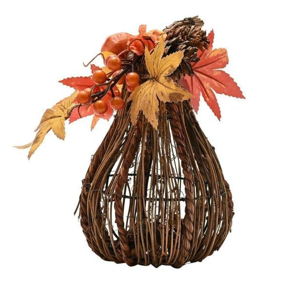Country Living Handmade Rattan Tall Pumpkin Decoration