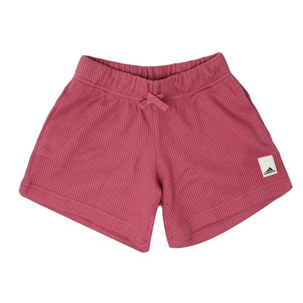 Adidas Boys Waffle Knit Loose Fit Lounge Shorts - Pink