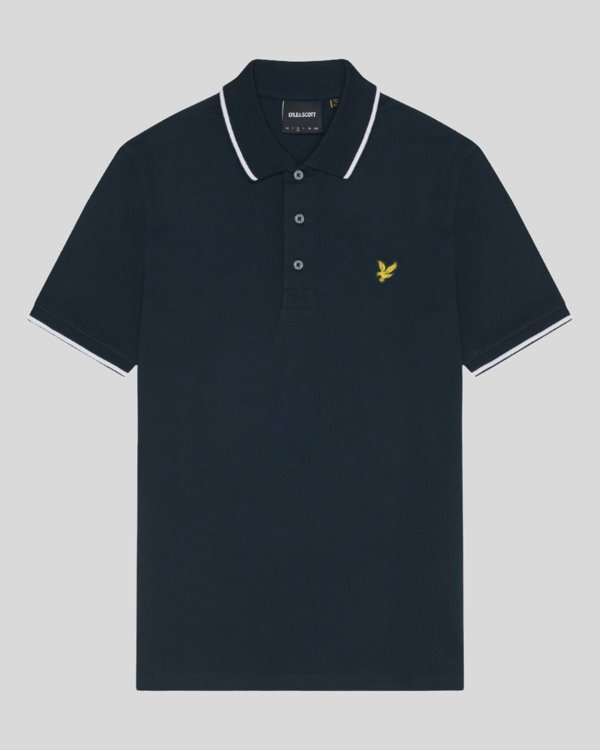 Lyle & Scott Tipped Polo Shirt - Dark Navy / White