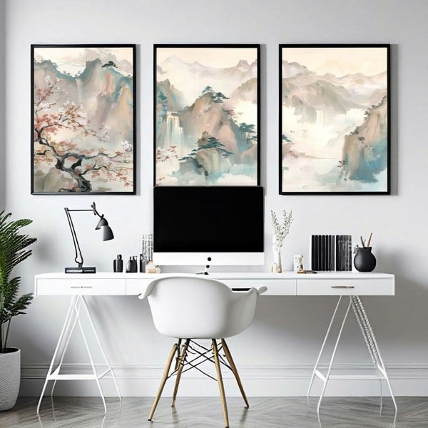 Home Office Art Wall | Set of 3 wall art prints