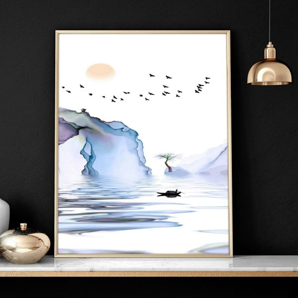 Japanese wall mural | set of 3 framed wall art