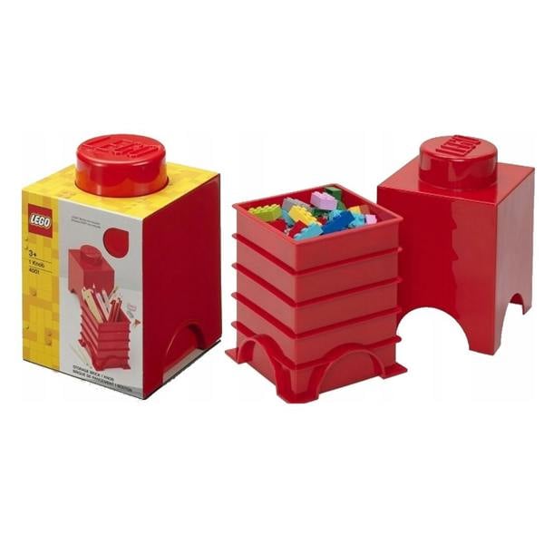 LEGO Round 1-Stud 1.2L Stackable Storage Brick Red