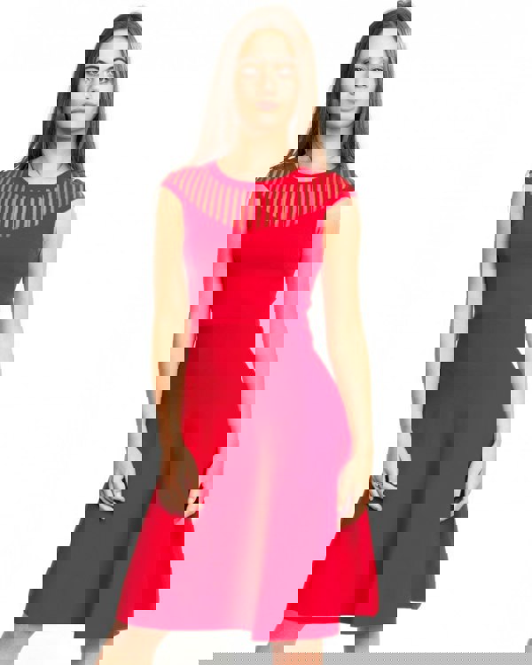 French Connection Rose Crepe Knits Capped Sleeve Round Neck Flr