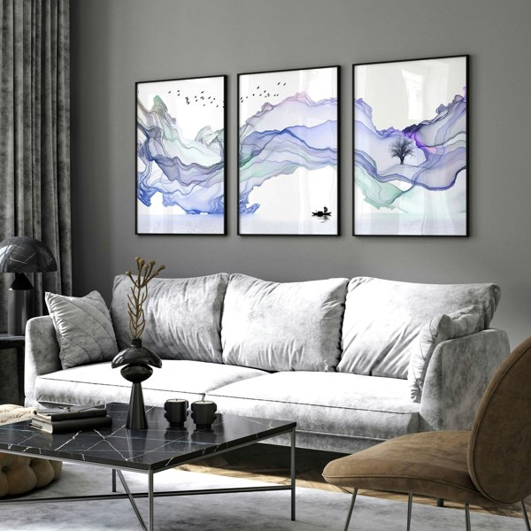 Living room framed prints | set of 3 Japandi wall art