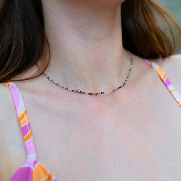 Spero London Fine Multicolor Tourmaline Sterling Silver Necklace