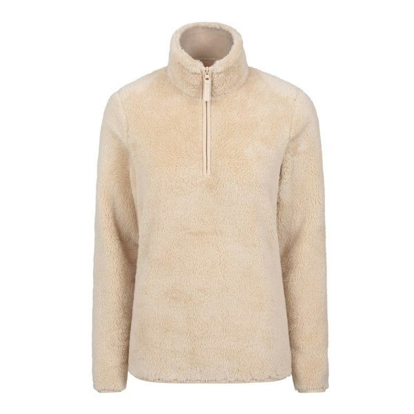 Mountain Warehouse Women's Teddy Fleece Quarter Zip Fleece Top - Beige