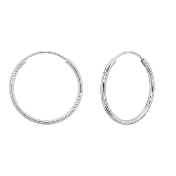 Spero London Sterling Silver Essential Hoop Earrings - 18mm