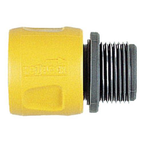 Hozelock Flat & Spiral Hose Adaptor - Yellow - 