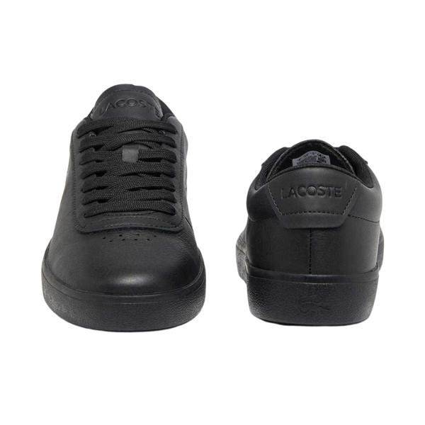 Lacoste Mens Baseshot Leather Flat Trainers - Black - 