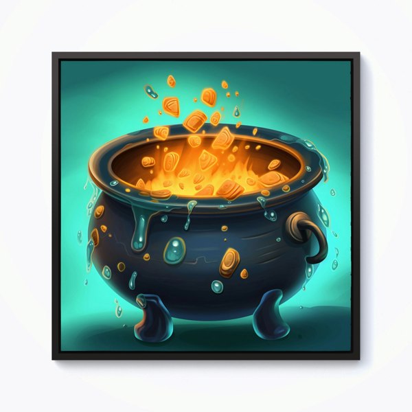 Warren Reed Bubbling Cauldron Splash Art Framed Canvas