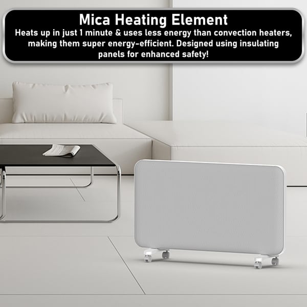 Mylek Radiator Mica Panel Radiant Heater, Wifi Enabled Smart APP 2000W Electric, Triac Thermostat