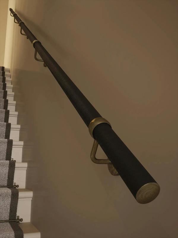 Burcot Espresso Leather Straight Flight Handrail
