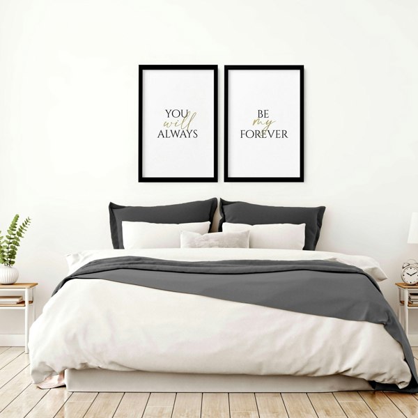 First anniversary gift for couple | set of 2 wall art prints for Bedroom