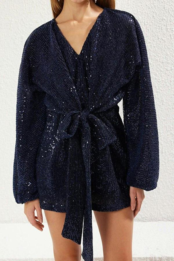 WOVCOR Glittery Sequin Short Jumpsuit