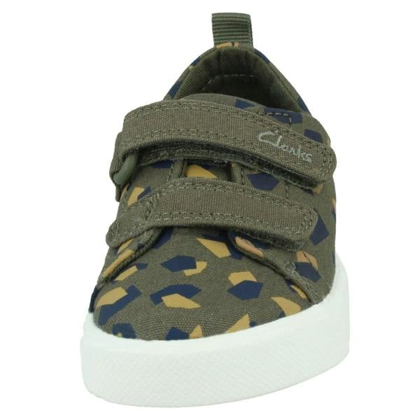 Clarks Childrens Clarks Hook & Loop Fastening Canvas Shoes City Bright
