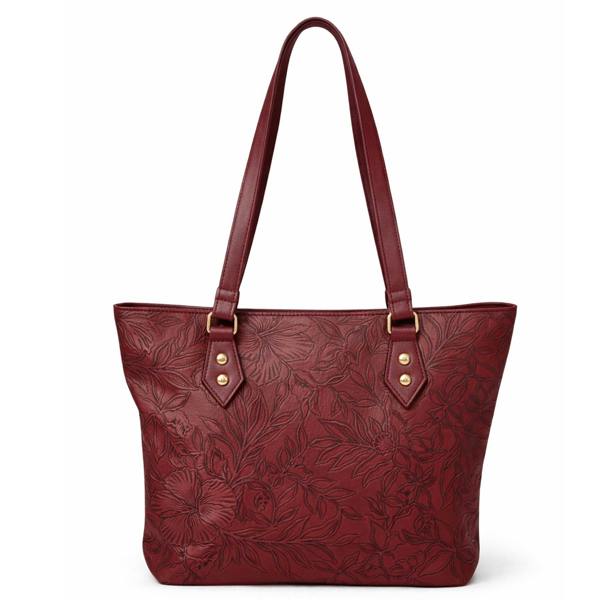 Lorenz Floral Embossed Shoulder Tote Bag