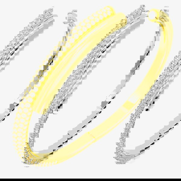 Swarovski Dextera Magnetic Closure Gold Tone Plated Hinged Bangle 5669498