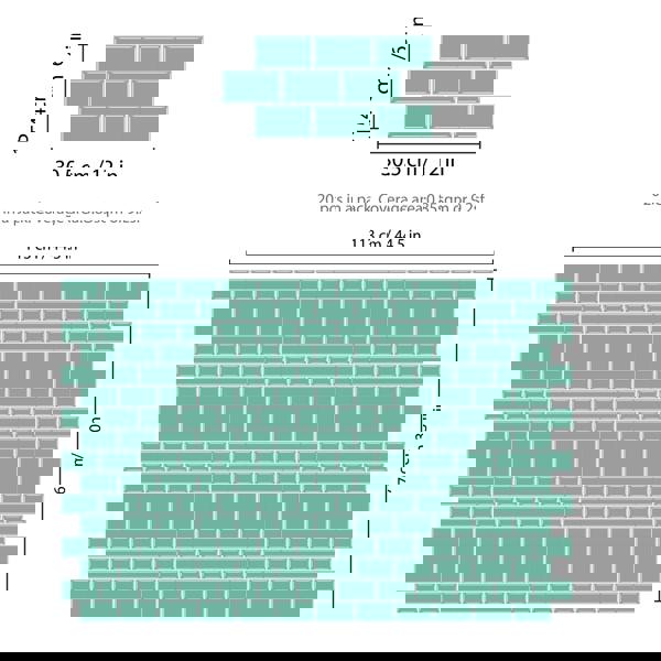 WT3D1821 - Capri Sea Metro Subway Tile 3D Tile Sticker 30.5 x 15.4cm (12 x 6 in) - 20pcs in a pack