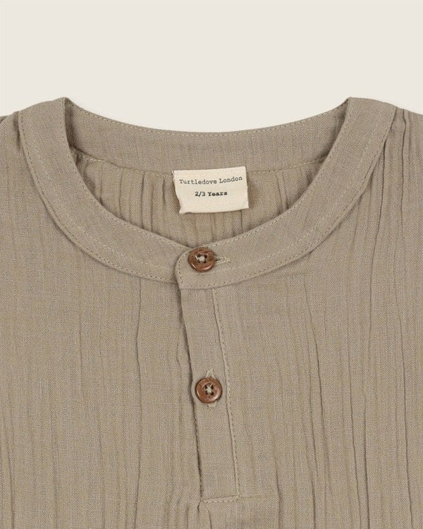 Stone organic cotton gauze kids shirt