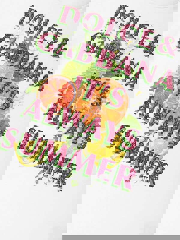 Dolce & Gabbana Kids Dolce & Gabbana Girls It's Always Summer T-Shirt in White