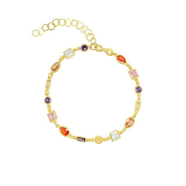 Spero London Multicolour Multi Cut Sterling Silver Bracelet