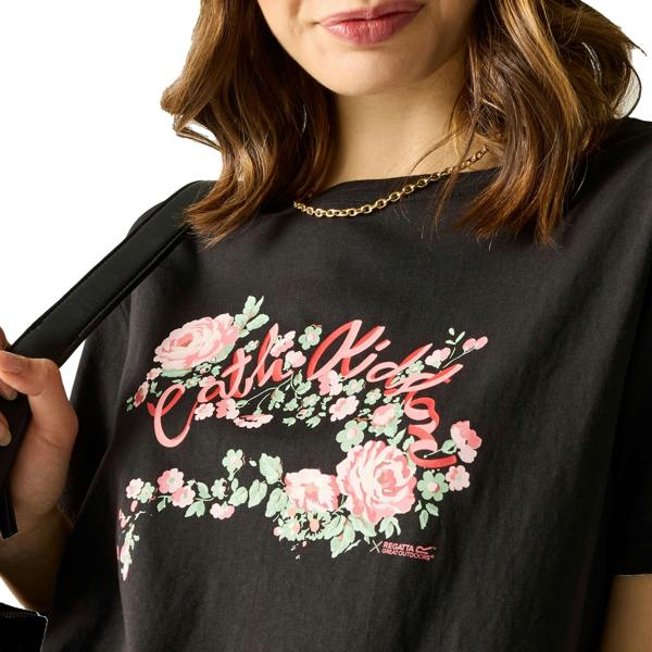 Regatta Womens/Ladies Cath Kidston Floral Oversized T-Shirt - Black - 