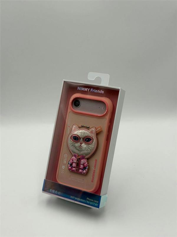 Nimmy Friends Nimmy Cool & Cute 2.0 White Rich & Beauty Cat Case with MagSafe Stand for iPhone 17 Air 6.5" Pink - N-YJKM-CXZJZH-IP17-AIR-04