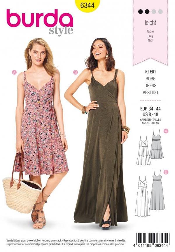Burda Sewing Pattern 6344 Dresses For Women, 8 to 18 - Easy