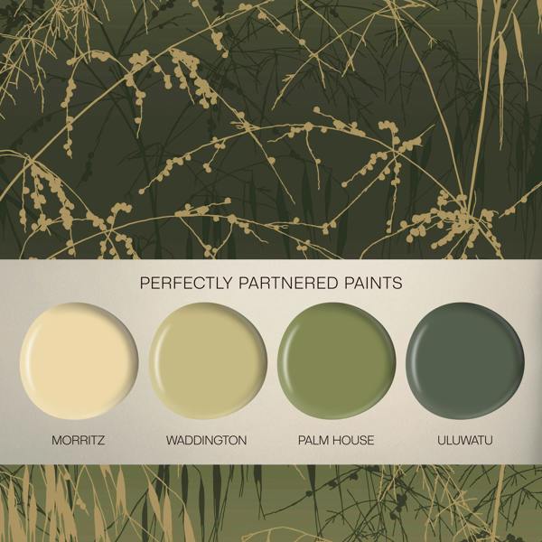 Clarissa Hulse Meadow Grass Olive Wallpaper