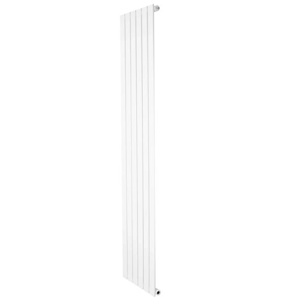 Flat single column radiator in sleek white finish, measuring 1800 x 420mm, featuring a modern, vertical design with smooth lines