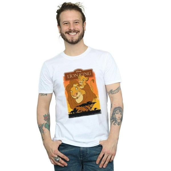 Disney Mens The Lion King Simba And Mufasa T-Shirt - White