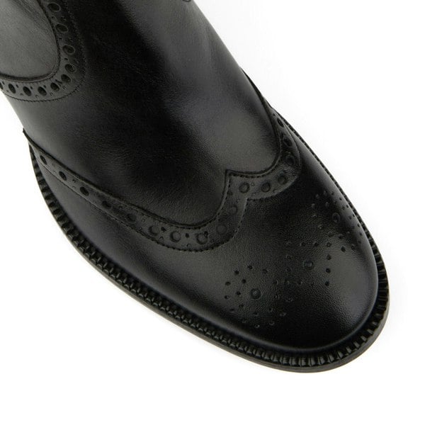 Embassy London Chloe - Black - Women's block heel higher ankle leather boot with side zip