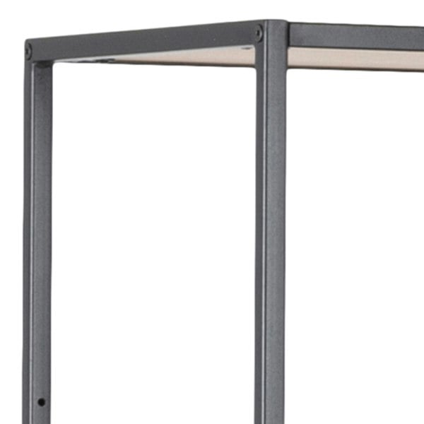 Furniture To Go Seaford Black Metal Large Asymmetrical Bookcase with 5 Oak Shelves