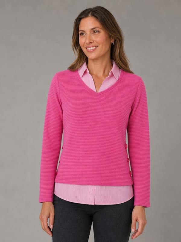 TIGI 2 In 1 Shirt Detail Top