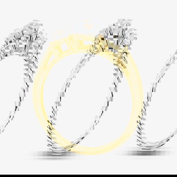 T. H. Baker 9ct Yellow Gold 1.00ct Brilliant Cut Lab Grown Diamond Three Stone Ring LGR5026-100