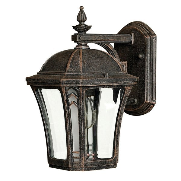 Outdoor IP44 Wall Light Sconce Mocha LED E27 60W Bulb External Loops