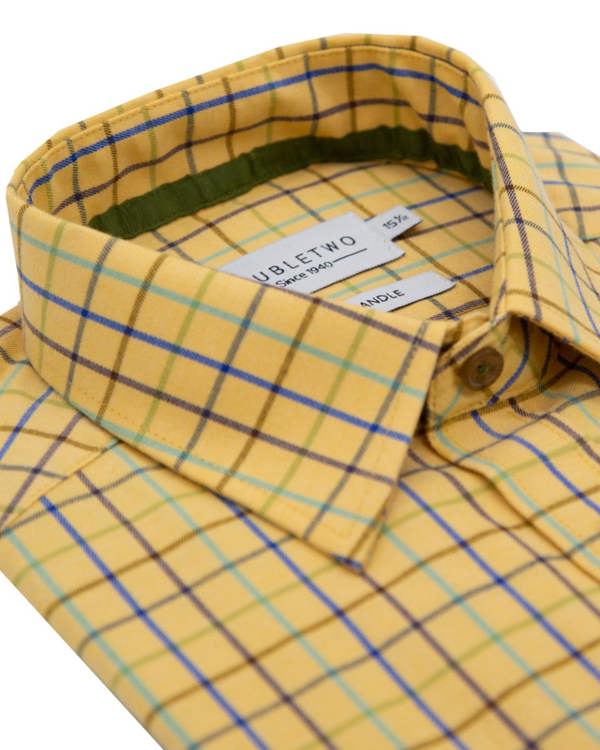 Mustard Tattersall Check Warm Handle Shirt