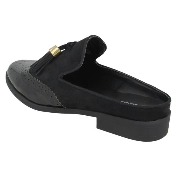 Spot On Ladies Spot On Closed Toe Brogue Mules