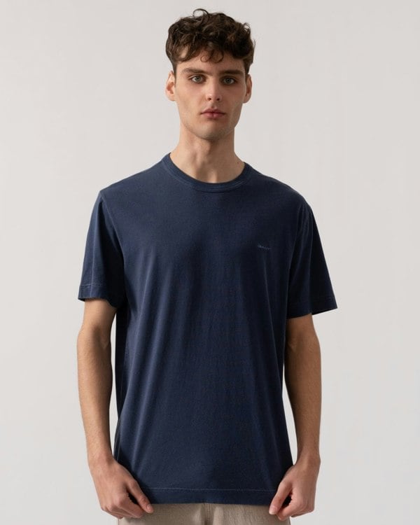 Gant Mens Short Sleeve Sunfaded T-Shirt - 423 Persian Blue