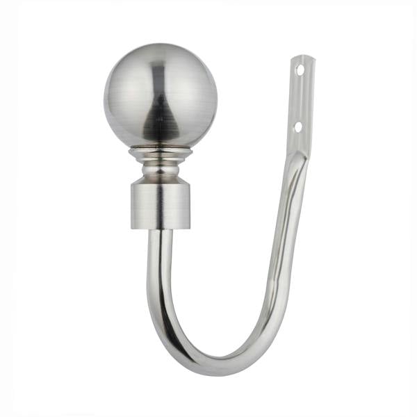 A.Unique Home Plain Round Ball Metal Extendable Curtain Pole with Rings and Fittings, In a Variety of Colours and Sizes (25/28mm)