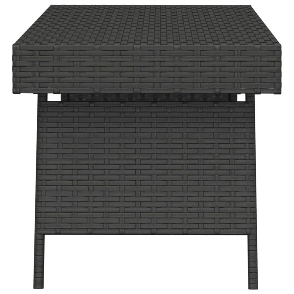 Berkfield Foldable Side Table Black 60x40x38 cm Poly Rattan