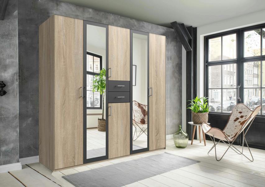 Diver Graphite 5 Door wardrobe