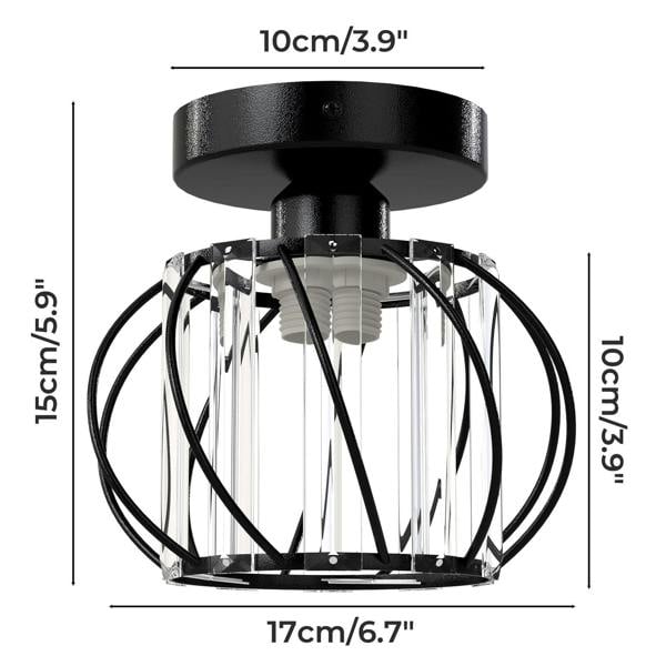Emitto Crystal Ceiling Light Semi Flush Mount Chandelier Modern Hallway Black
