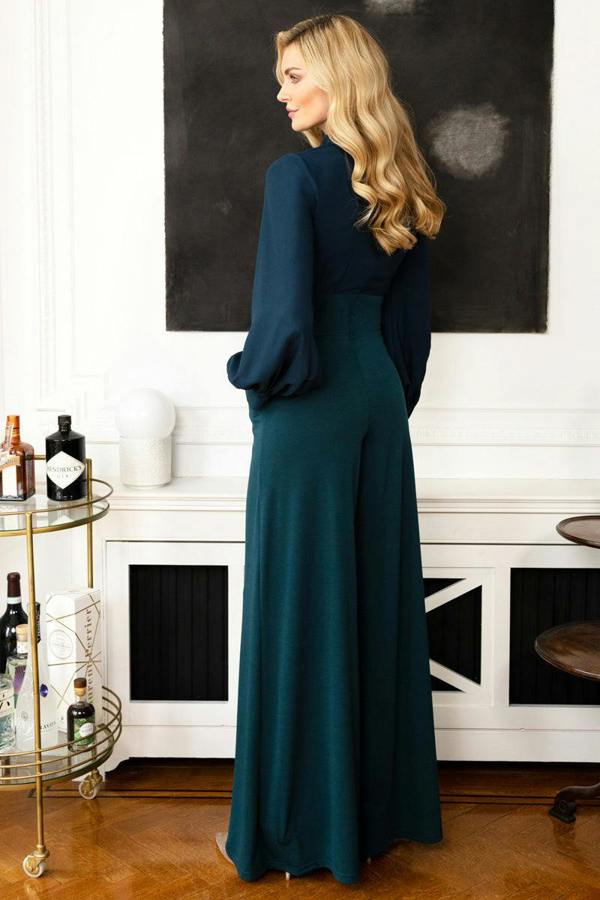 HotSquash Wide Leg Jumpsuit with Blouson Sleeve